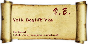 Volk Boglárka névjegykártya